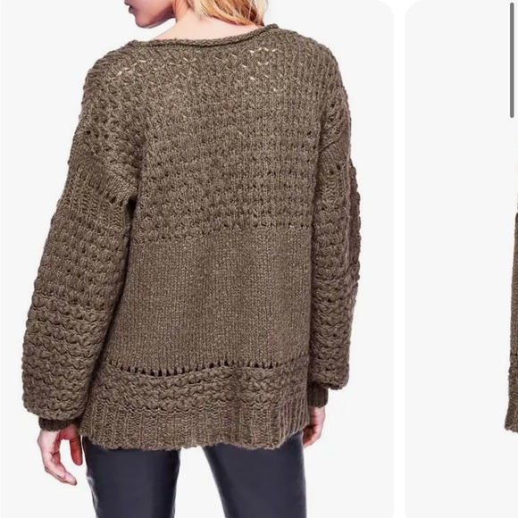 Free People Vneck Sweater in Brown - Picture 4 of 5